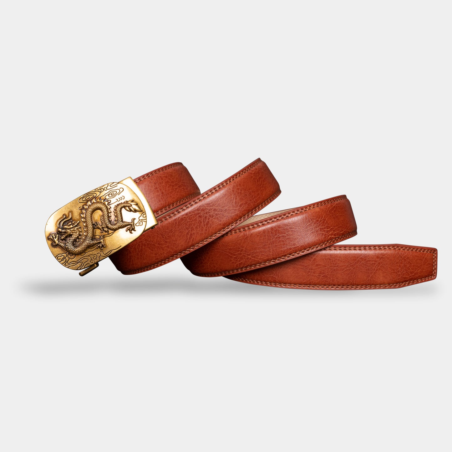 VEGETABLE TANNED 100% LEATHER BELT WITH BRONZE BUCKLE - FLY