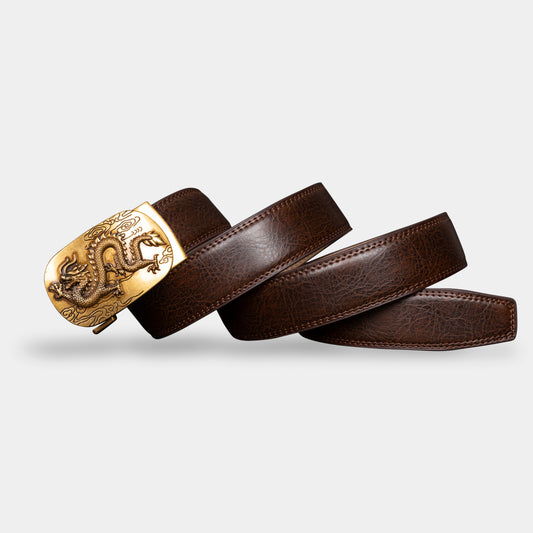 VEGETABLE TANNED 100% LEATHER BELT WITH BRONZE BUCKLE - FLY