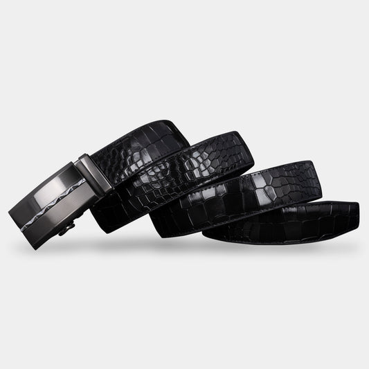 TORTOISE CRACK VEGETABLE TANNED 100% LEATHER BELT WITH CHROME PLATED BUCKLE - LY25-0422_SIL