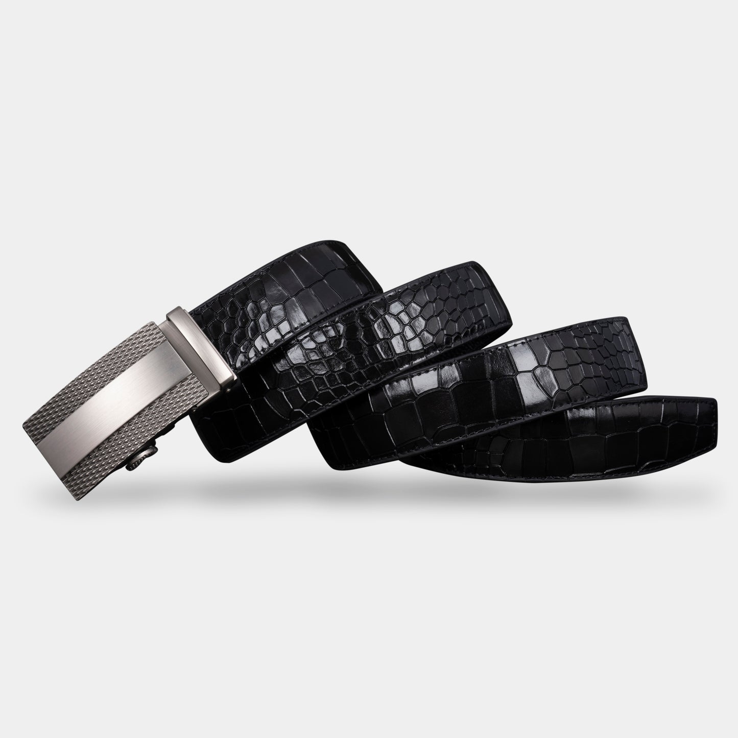 TORTOISE CRACK VEGETABLE TANNED 100% LEATHER BELT WITH CHROME PLATED BUCKLE - LY25-1056_SIL