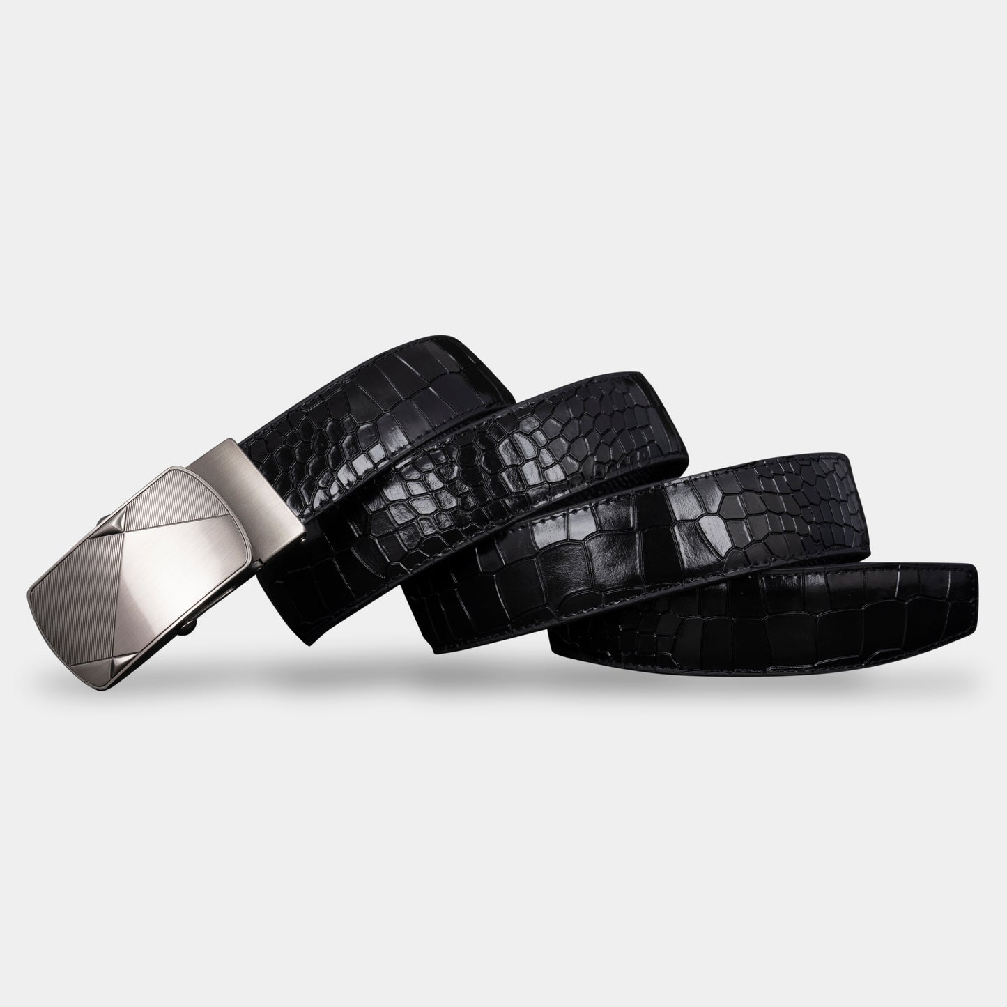 TORTOISE CRACK VEGETABLE TANNED 100% LEATHER BELT WITH CHROME PLATED BUCKLE - LY36-23547_SIL