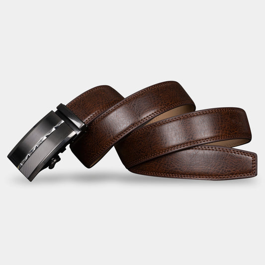 VEGETABLE TANNED 100% LEATHER BELT WITH CHROME PLATED BUCKLE - LY25-0422_SIL