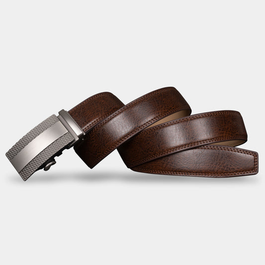 VEGETABLE TANNED 100% LEATHER BELT WITH CHROME PLATED BUCKLE - LY25-1056_SIL