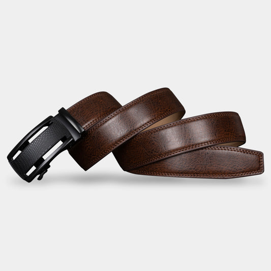 VEGETABLE TANNED 100% LEATHER BELT WITH CHROME PLATED BUCKLE - LY55-02434