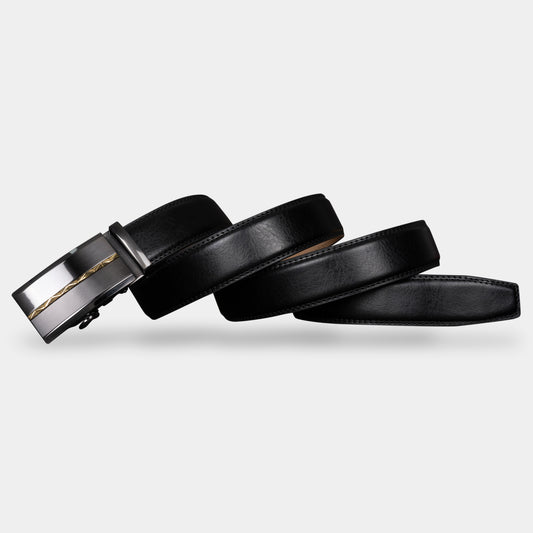 VEGETABLE TANNED 100% LEATHER BELT WITH CHROME PLATED BUCKLE - LY25-0422_GOL