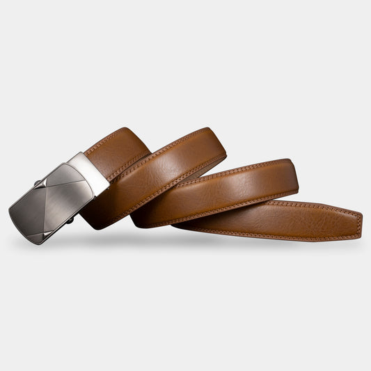 VEGETABLE TANNED 100% LEATHER BELT WITH CHROME PLATED BUCKLE - LY36-23547_SIL