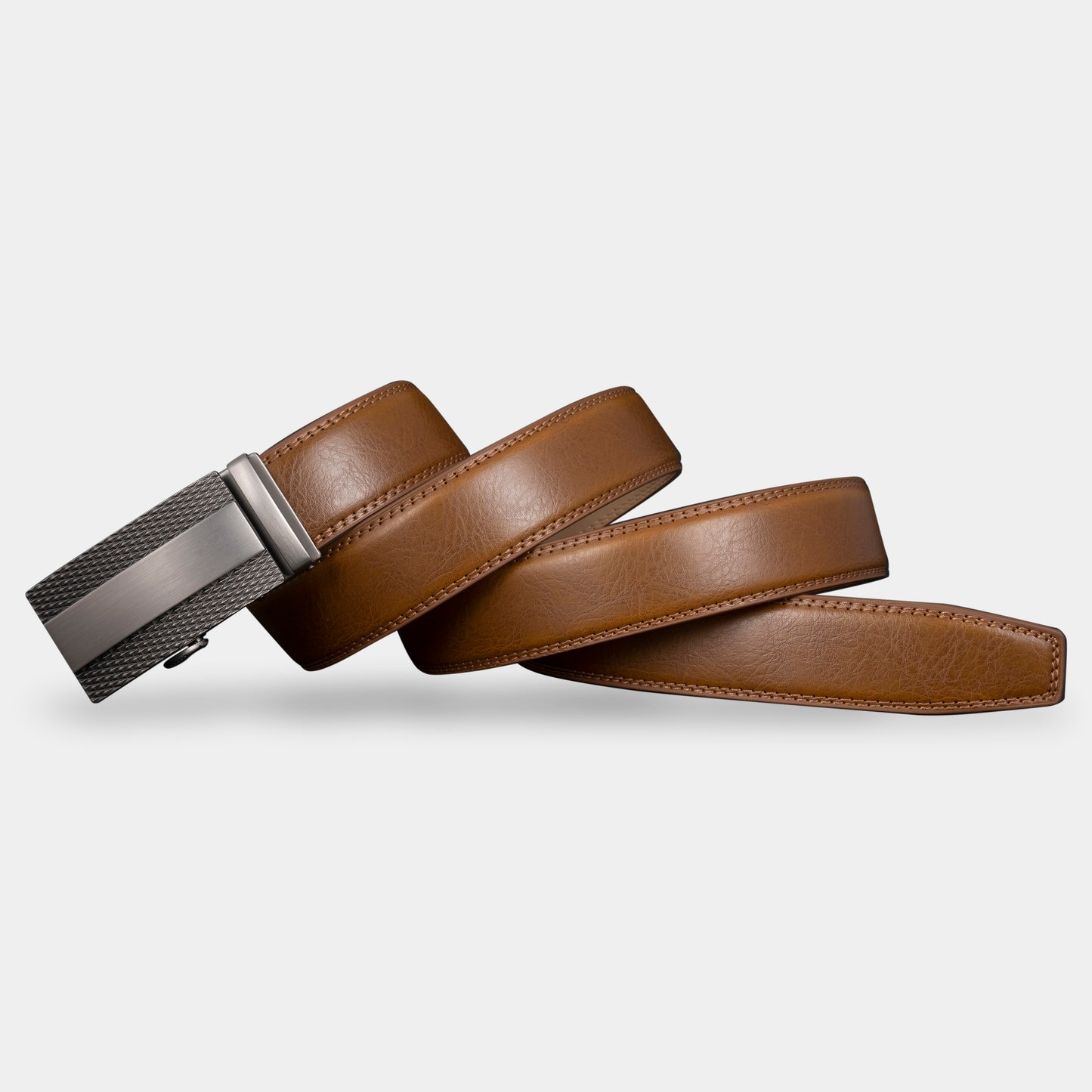 VEGETABLE TANNED 100% LEATHER BELT WITH CHROME PLATED BUCKLE - LY25-1056_SIL