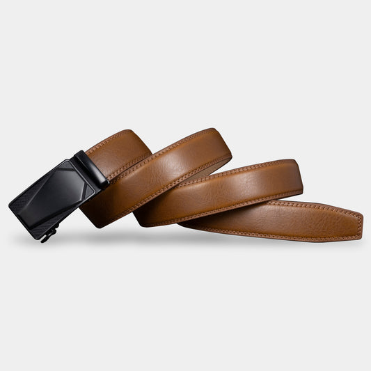 VEGETABLE TANNED 100% LEATHER BELT WITH CHROME PLATED BUCKLE - LY36-21737_BLA