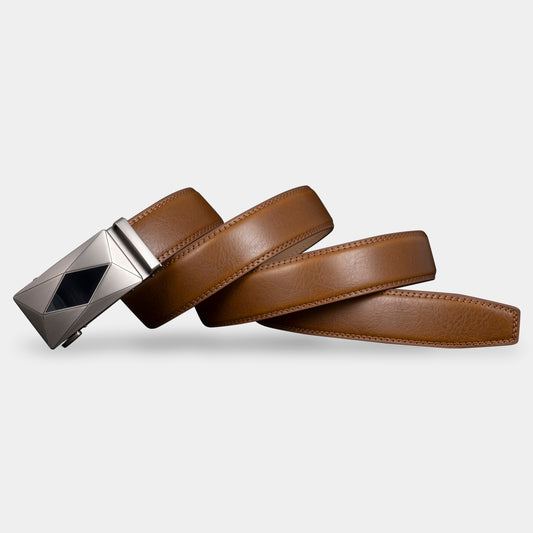 VEGETABLE TANNED 100% LEATHER BELT WITH CHROME PLATED BUCKLE - LY36-25082