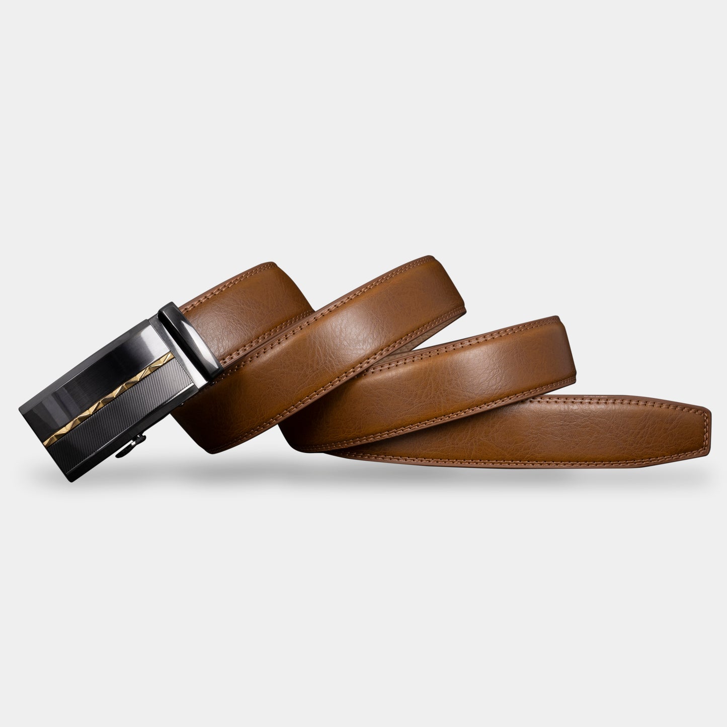 VEGETABLE TANNED 100% LEATHER BELT WITH CHROME PLATED BUCKLE - LY25-0422_GOL