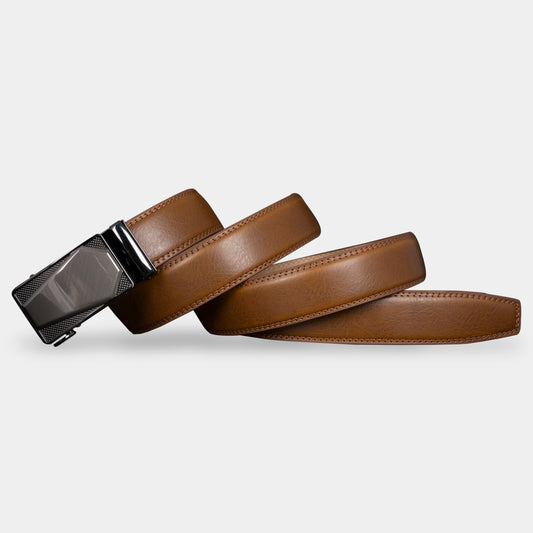 VEGETABLE TANNED 100% LEATHER BELT WITH CHROME PLATED BUCKLE - LY36-21737_SIL