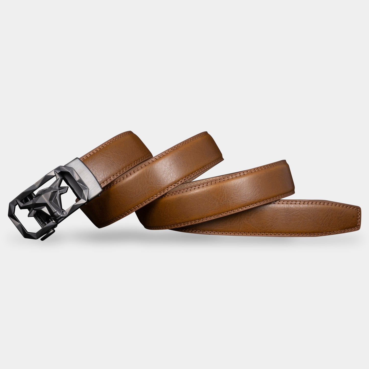 VEGETABLE TANNED 100% LEATHER BELT WITH CHROME PLATED BUCKLE - LY36-2108_BLA