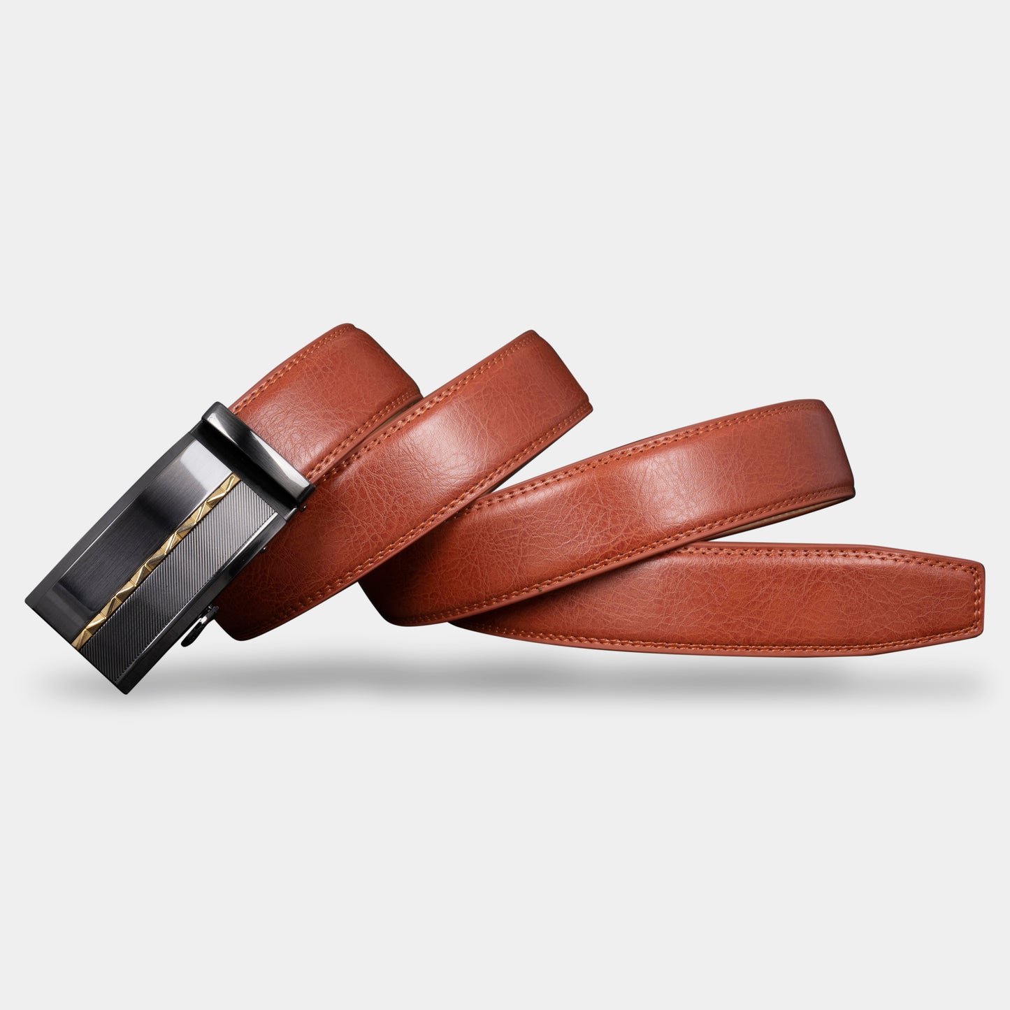 VEGETABLE TANNED 100% LEATHER BELT WITH CHROME PLATED BUCKLE - LY25-0422_GOL