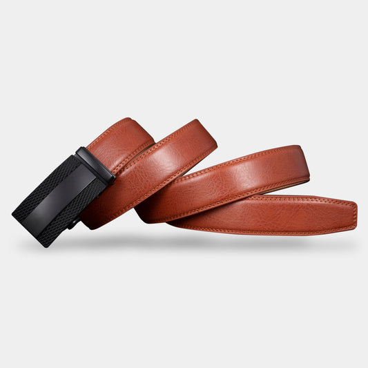 VEGETABLE TANNED 100% LEATHER BELT WITH CHROME PLATED BUCKLE - LY25-1056_BLA