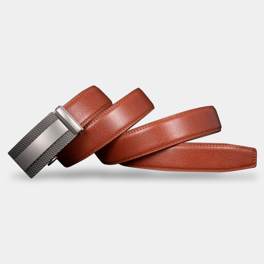 VEGETABLE TANNED 100% LEATHER BELT WITH CHROME PLATED BUCKLE - LY25-1056_SIL