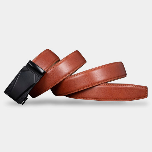 VEGETABLE TANNED 100% LEATHER BELT WITH CHROME PLATED BUCKLE - LY36-21737_BLA