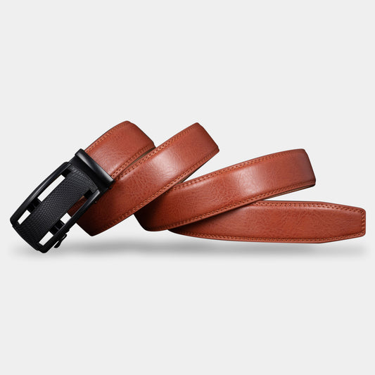 VEGETABLE TANNED 100% LEATHER BELT WITH CHROME PLATED BUCKLE - LY55-02434