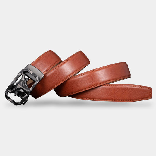 VEGETABLE TANNED 100% LEATHER BELT WITH CHROME PLATED BUCKLE - LY36-2108_BLA