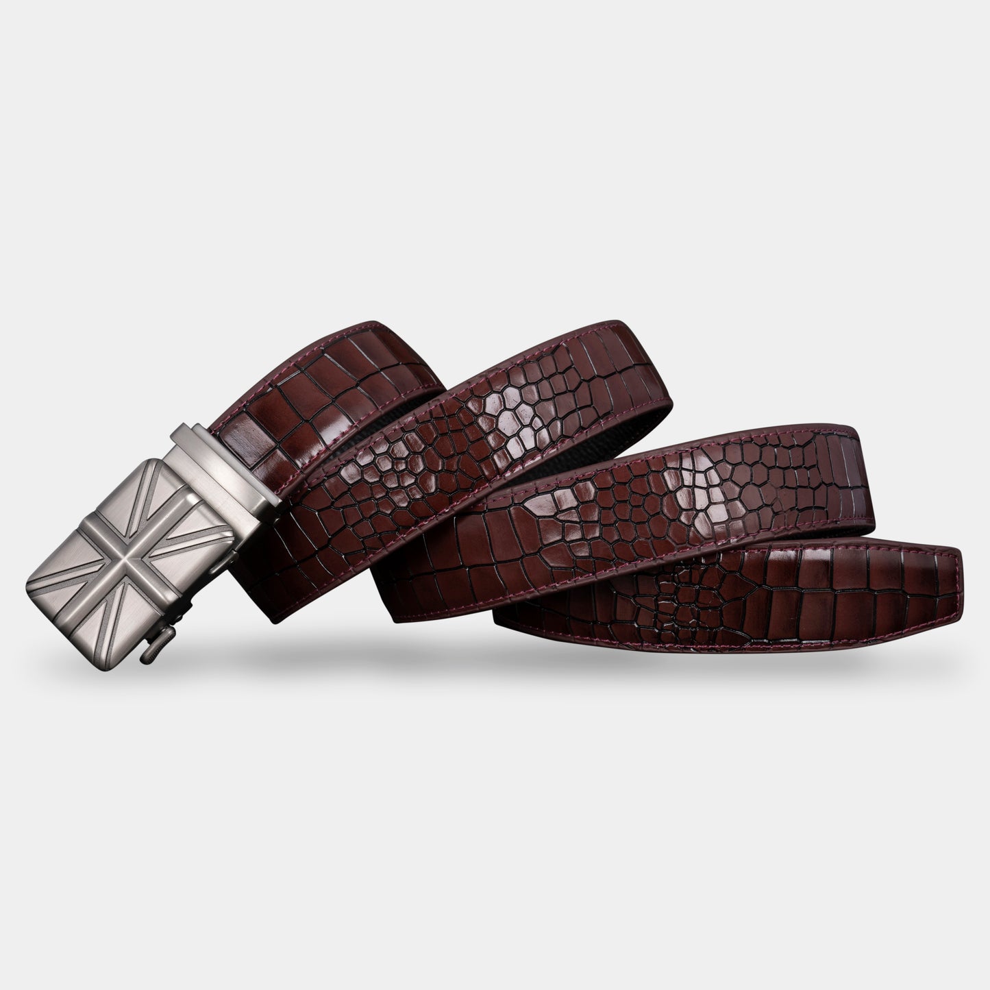 TORTOISE CRACK VEGETABLE TANNED 100% LEATHER BELT WITH CHROME PLATED BUCKLE - LY25-0007