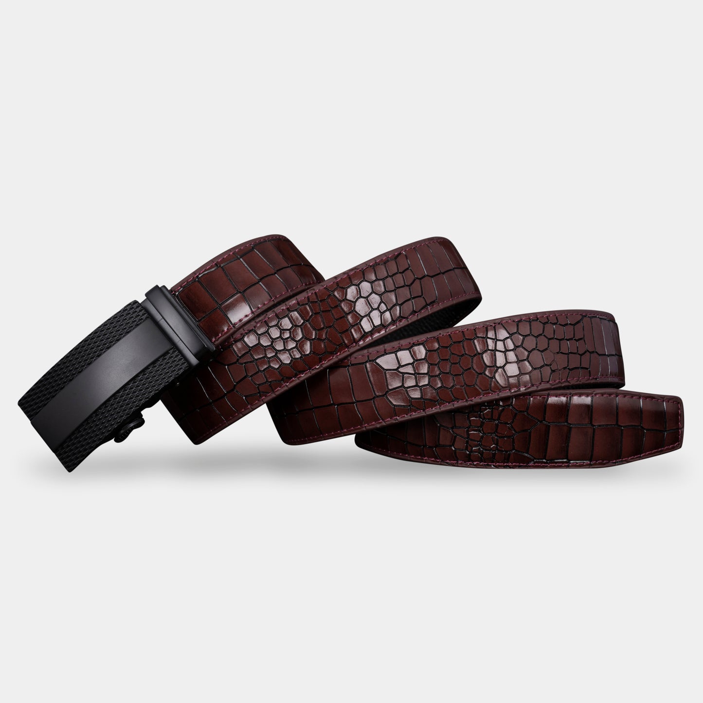 TORTOISE CRACK VEGETABLE TANNED 100% LEATHER BELT WITH CHROME PLATED BUCKLE - LY25-1056_BLA