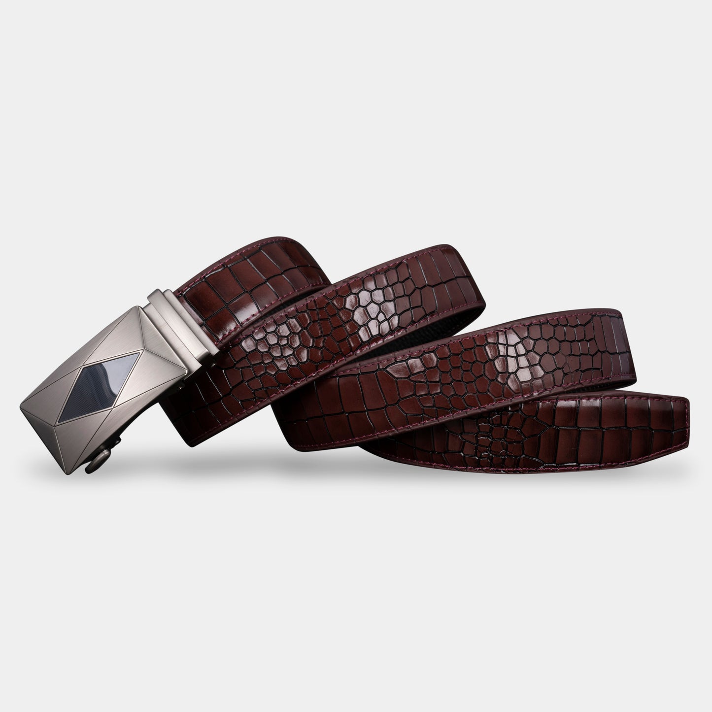 TORTOISE CRACK VEGETABLE TANNED 100% LEATHER BELT WITH CHROME PLATED BUCKLE - LY36-25082